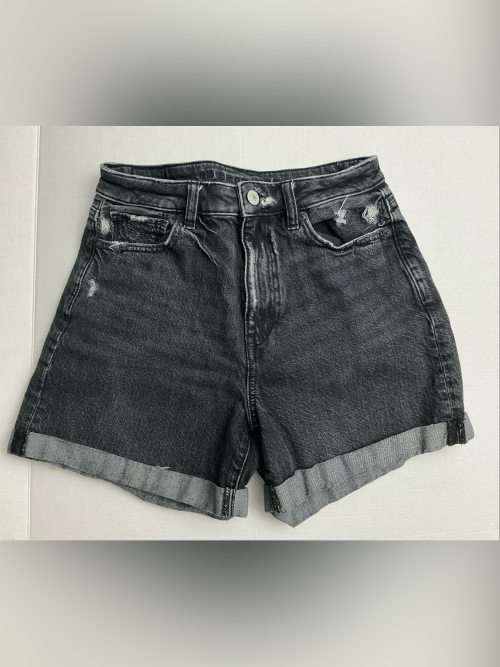 American Eagle Outfitters Relaxed Mom Short Black Denim Shorts Women’s 4